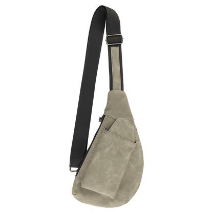 Personalized Creekside Crescent Leatherette Crossbody Bag