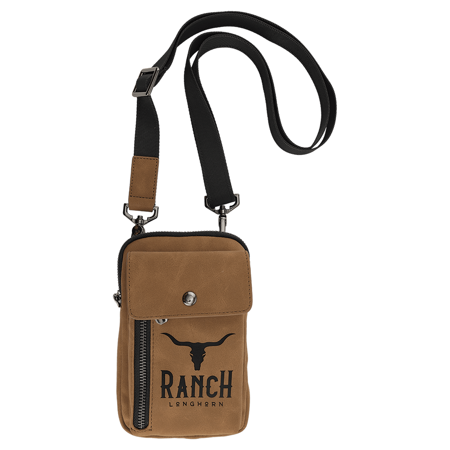 Urban Crossbody Bag - Medium Brown - Laserable Leatherette - Smalltown Connetchin