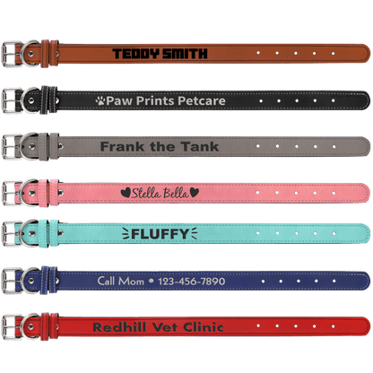 Dog Collar - Medium 19" x 1" Leatherette - Custom