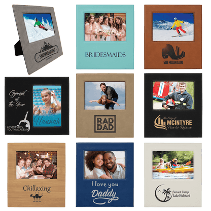 Photo Frame 5" x 7" Leatherette with Extended Engraving Area - Custom