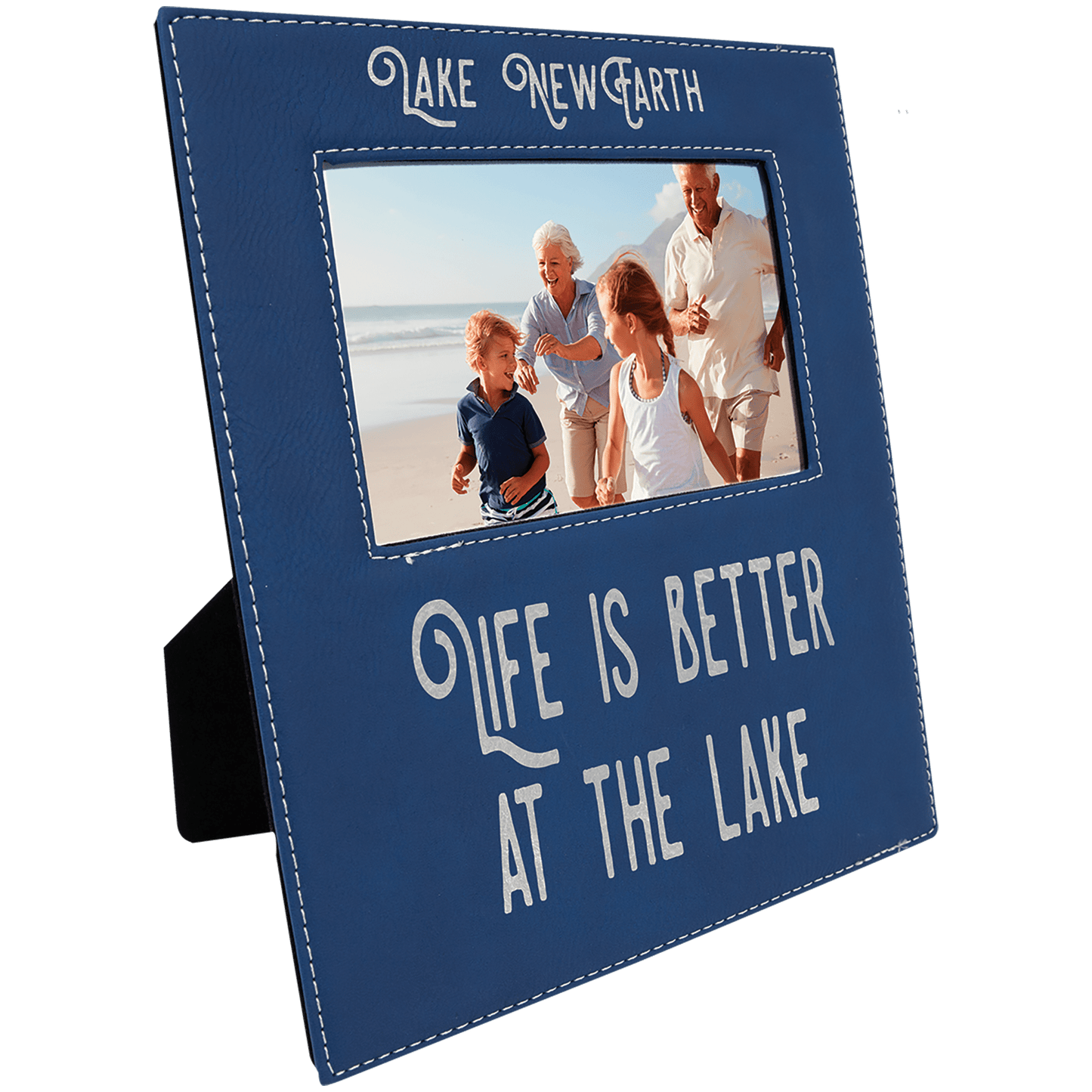 Photo Frame 4" x 6" Leatherette with Extended Engraving Area - Custom