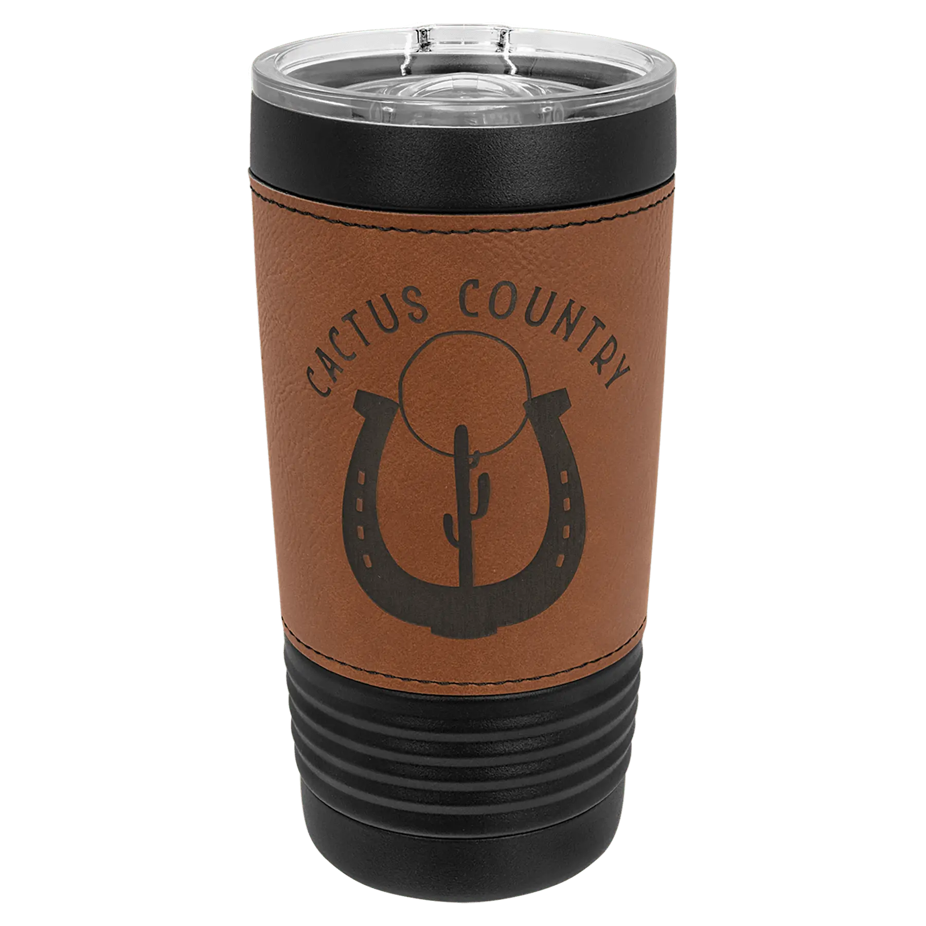 20 oz. - Leather Wrapped - Insulated Ringneck Tumbler with Slider Lid - Custom JDS