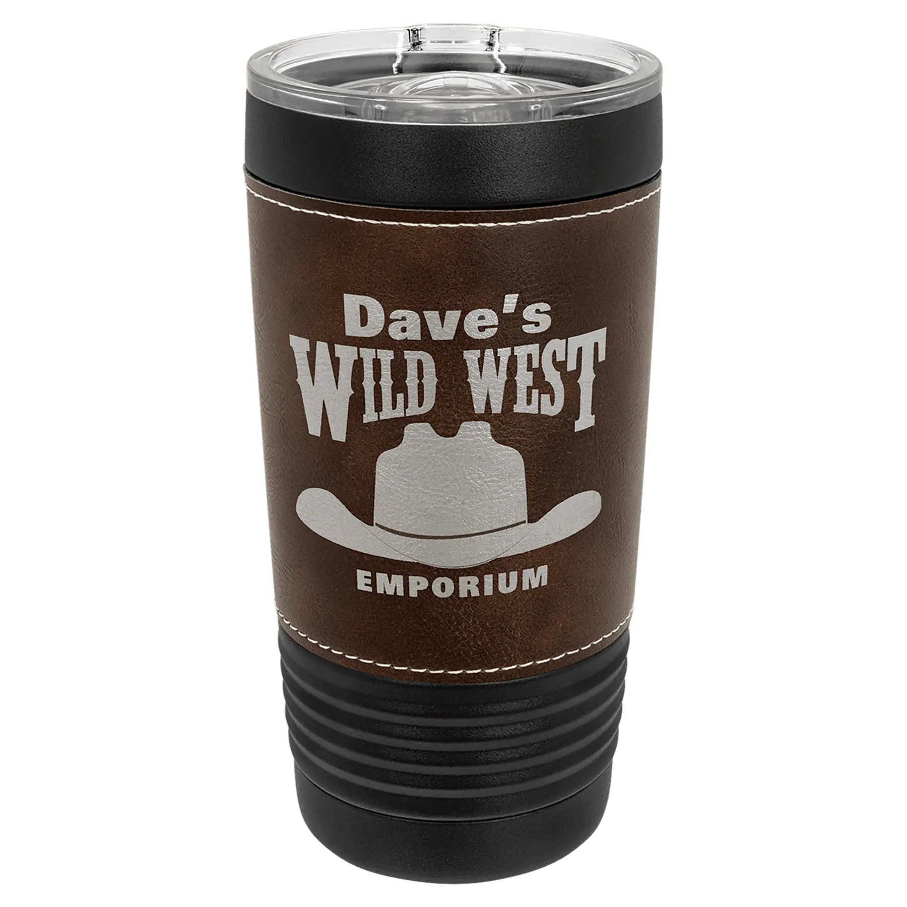 20 oz. - Leather Wrapped - Insulated Ringneck Tumbler with Slider Lid - Custom JDS