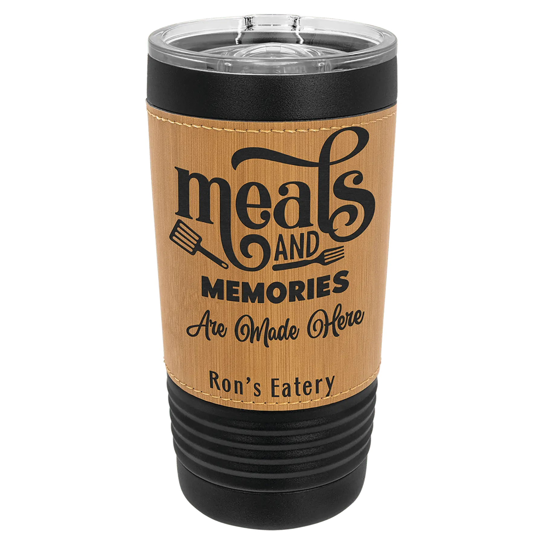 20 oz. - Leather Wrapped - Insulated Ringneck Tumbler with Slider Lid - Custom JDS