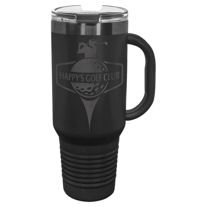 40 oz - Ion Plated - Travel Mug with Handle, Straw Included - Custom JDS