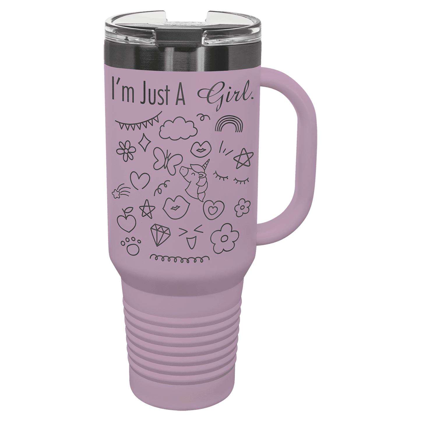 40 oz - Ion Plated - Travel Mug with Handle, Straw Included - Custom