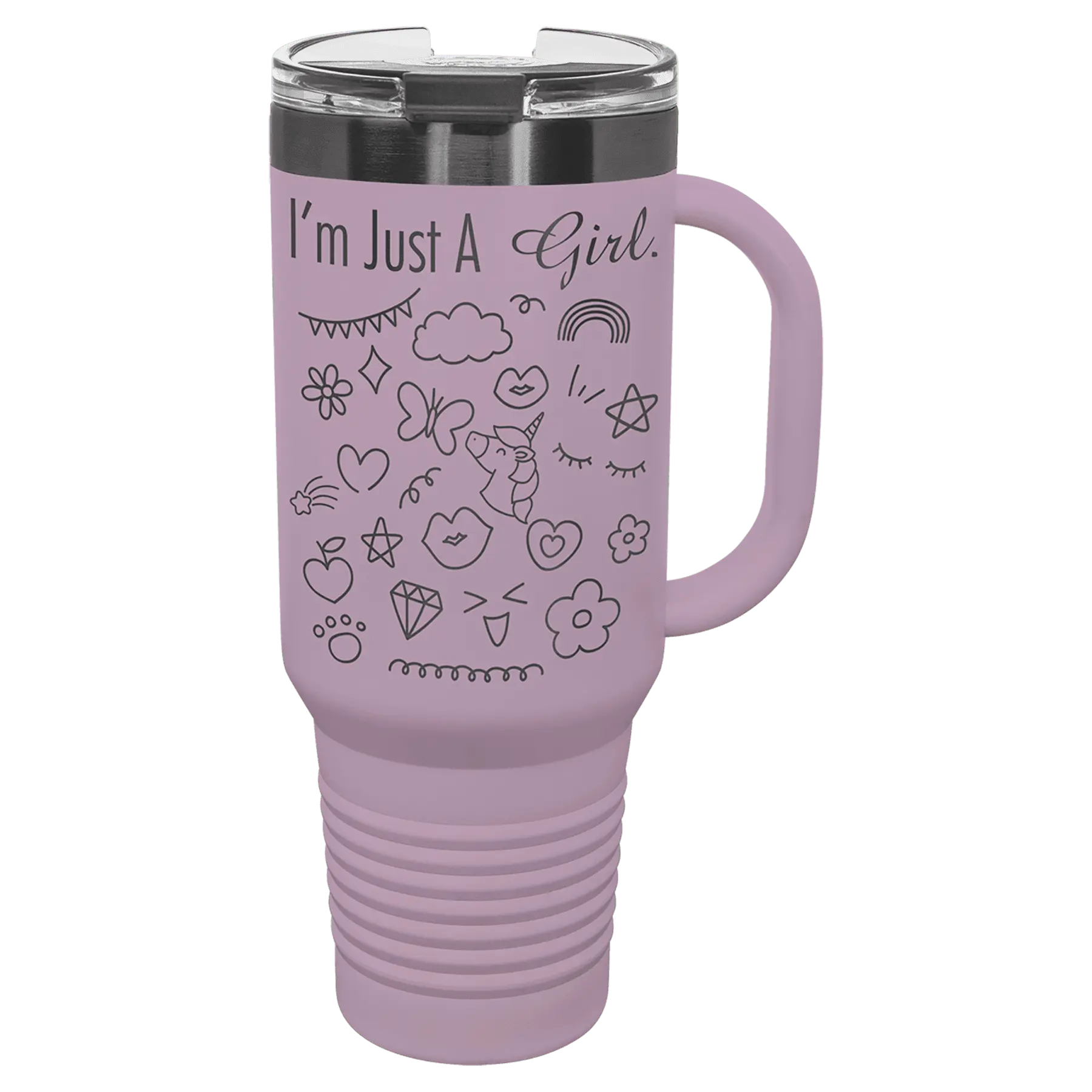 40 oz - Ion Plated - Travel Mug with Handle, Straw Included - Custom JDS