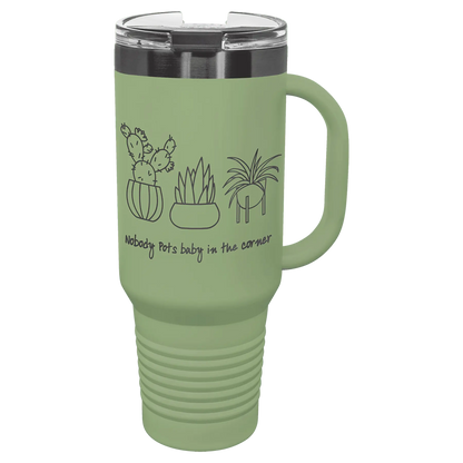 40 oz - Ion Plated - Travel Mug with Handle, Straw Included - Custom JDS