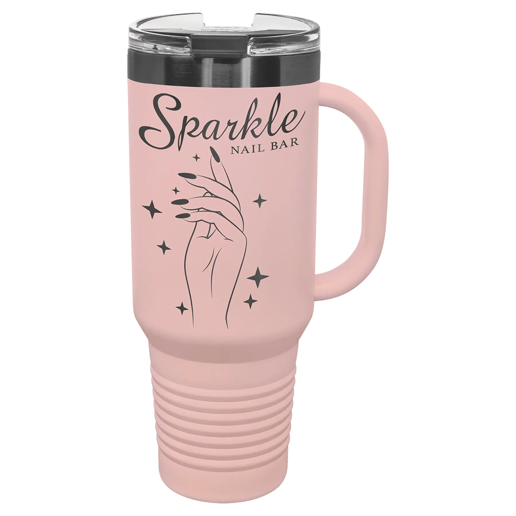 40 oz - Ion Plated - Travel Mug with Handle, Straw Included - Custom JDS