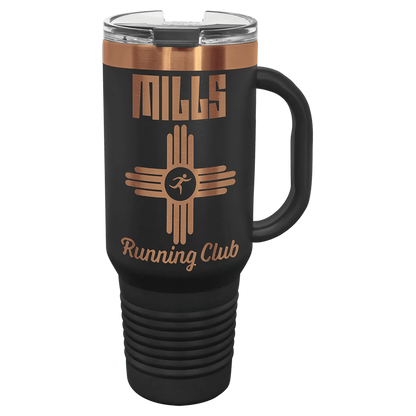 40 oz - Ion Plated - Travel Mug with Handle, Straw Included - Custom JDS
