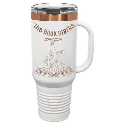 40 oz - Ion Plated - Travel Mug with Handle, Straw Included - Custom JDS
