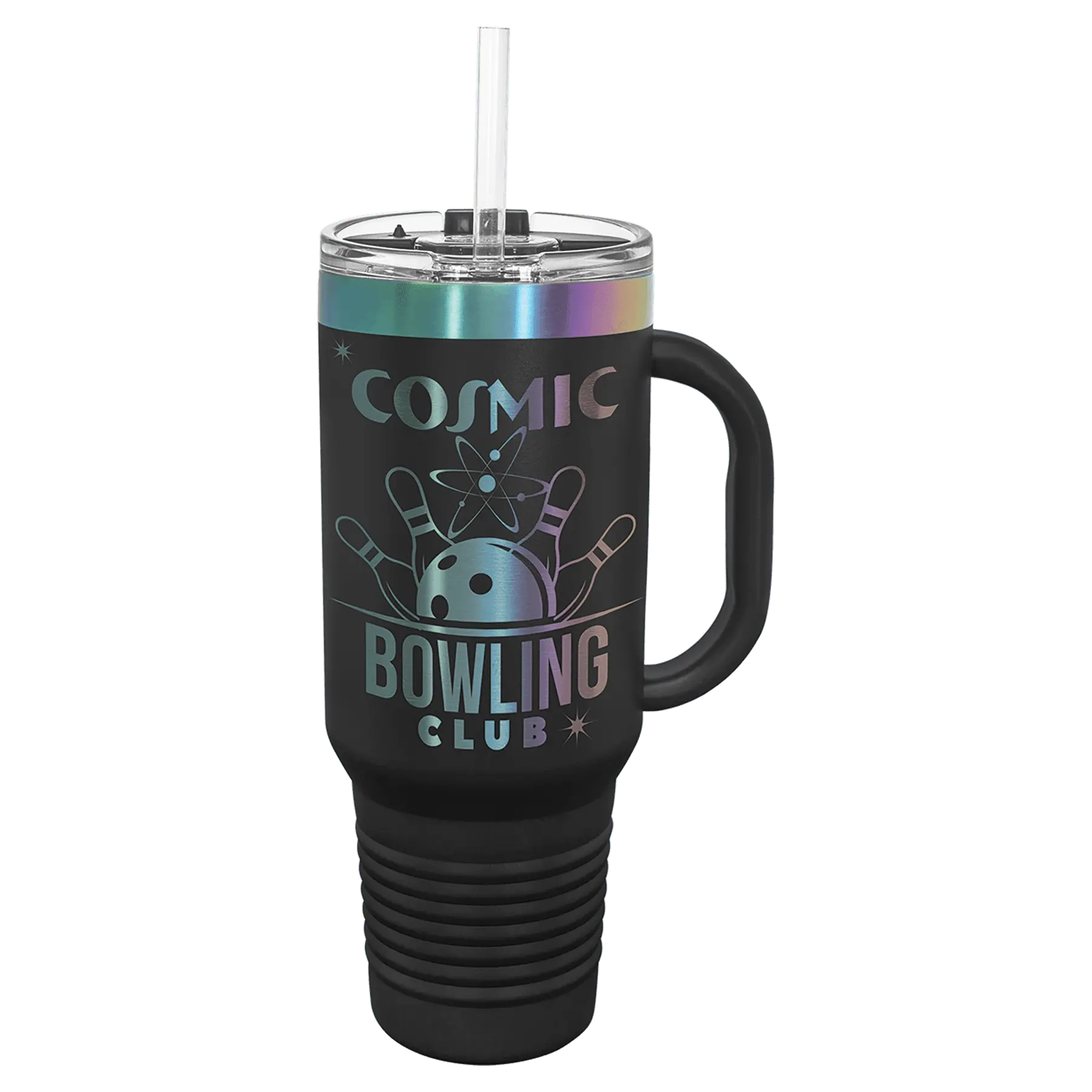 40 oz - Ion Plated - Travel Mug with Handle, Straw Included - Custom JDS
