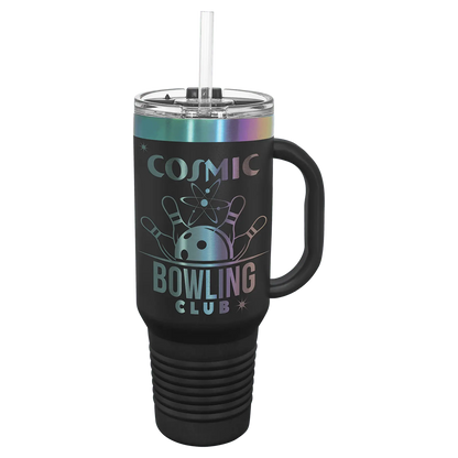 40 oz - Ion Plated - Travel Mug with Handle, Straw Included - Custom JDS