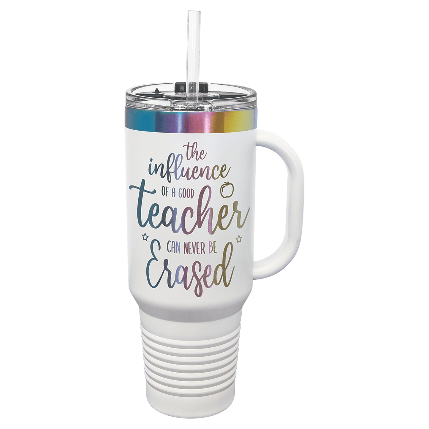 40 oz - Ion Plated - Travel Mug with Handle, Straw Included - Custom