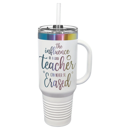 40 oz - Ion Plated - Travel Mug with Handle, Straw Included - Custom JDS