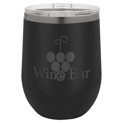 12 oz. - Ion Plated - Wine Tumbler - Stemless with Lid - Vacuum Insulated - Customized