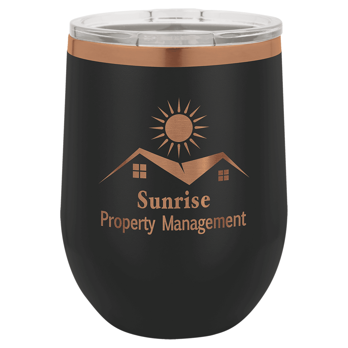 12 oz. - Ion Plated - Wine Tumbler - Stemless with Lid - Vacuum Insulated - Customized