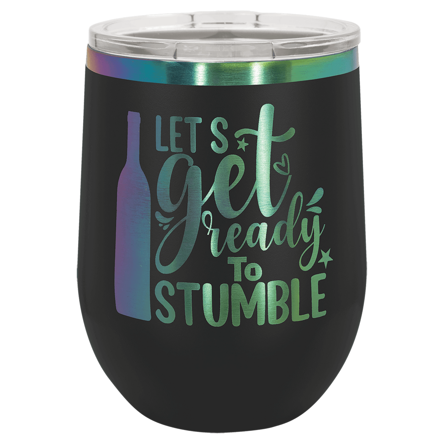 12 oz. - Ion Plated - Wine Tumbler - Stemless with Lid - Vacuum Insulated - Customized