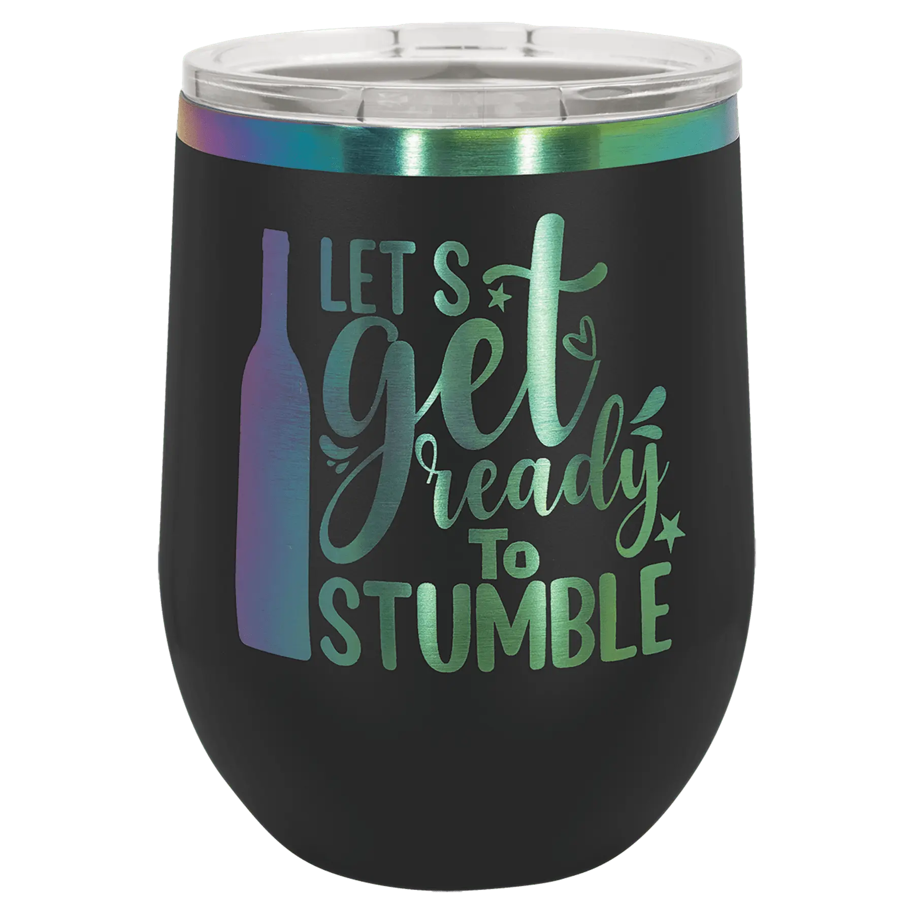 12 oz. - Ion Plated - Wine Tumbler - Stemless with Lid - Vacuum Insulated - Customized JDS