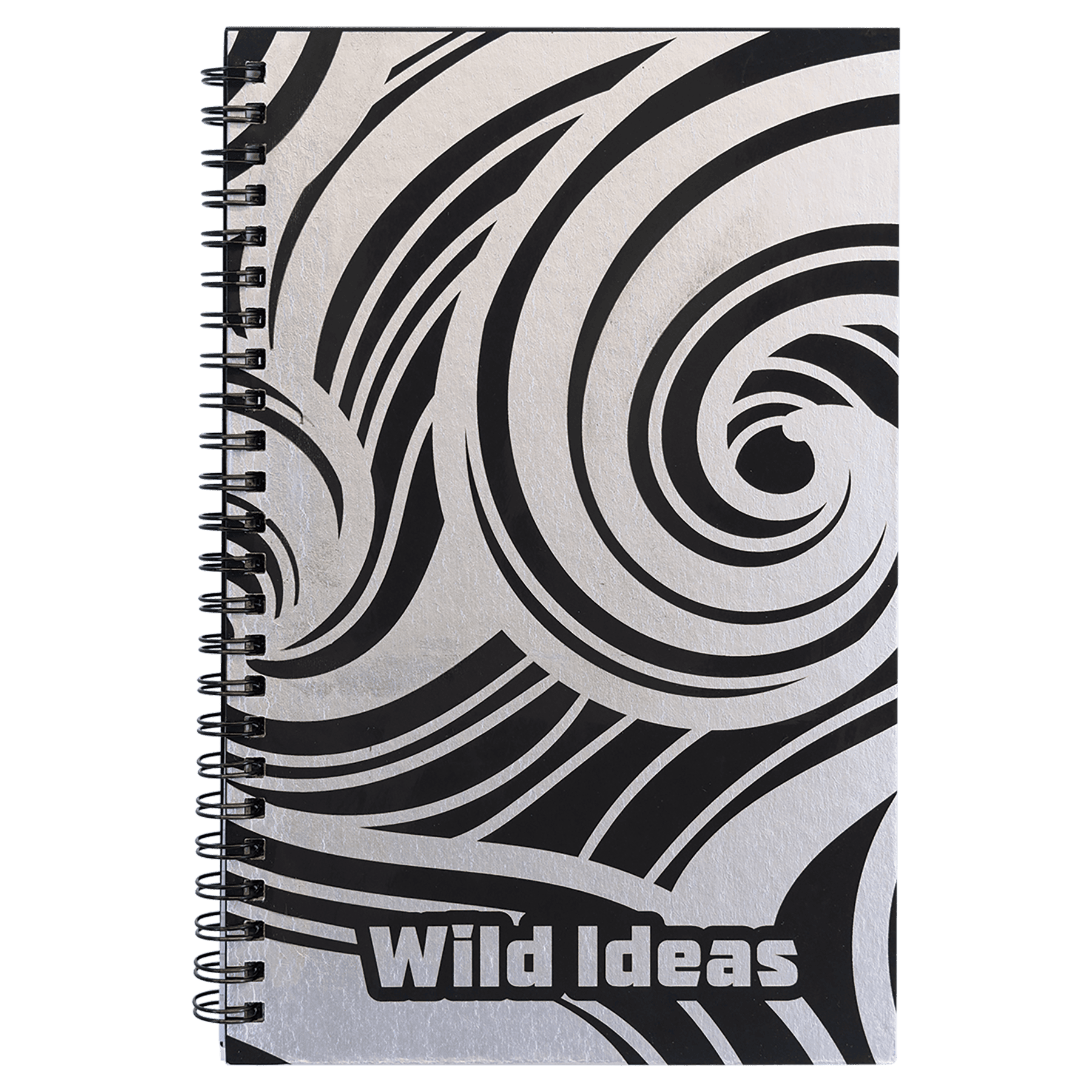 5 1/2" x 8 1/2" Lazerburst Spiral Notebook – Black – Lasers to Silver – Smalltown Connetchin