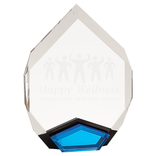 6" x 8" Blue Marquis Acrylic Award