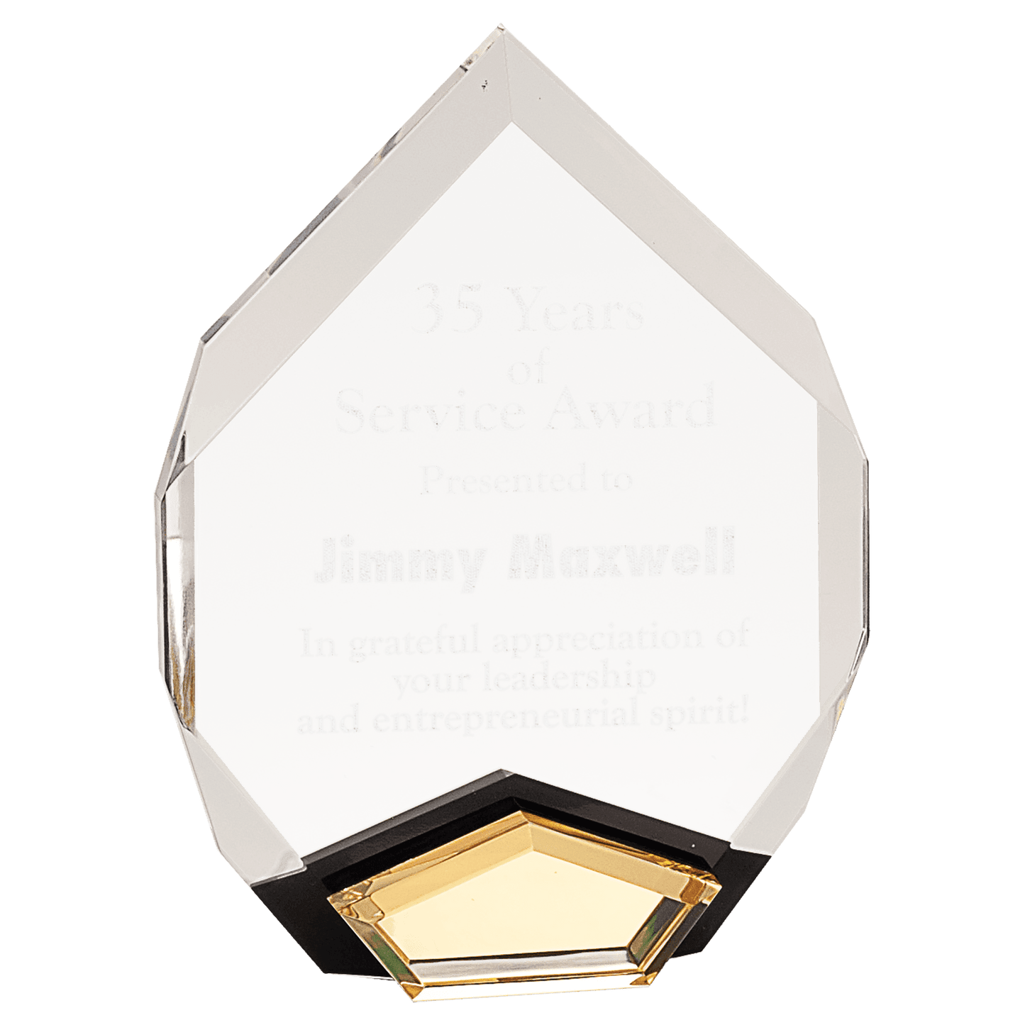 6" x 8" Gold Marquis Acrylic Award