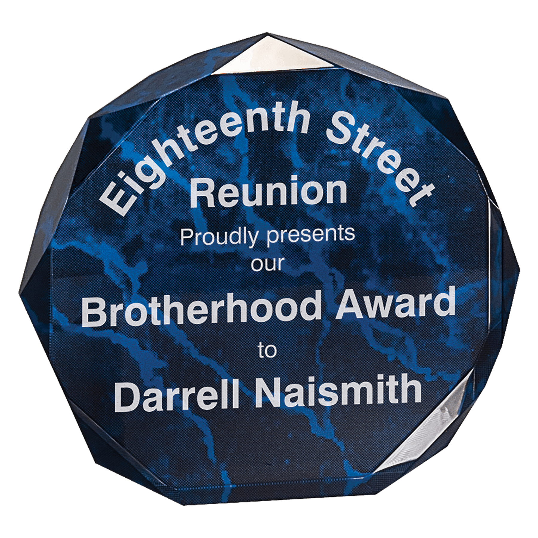 Octagon Acrylic Award - 5" - Blue Marble
