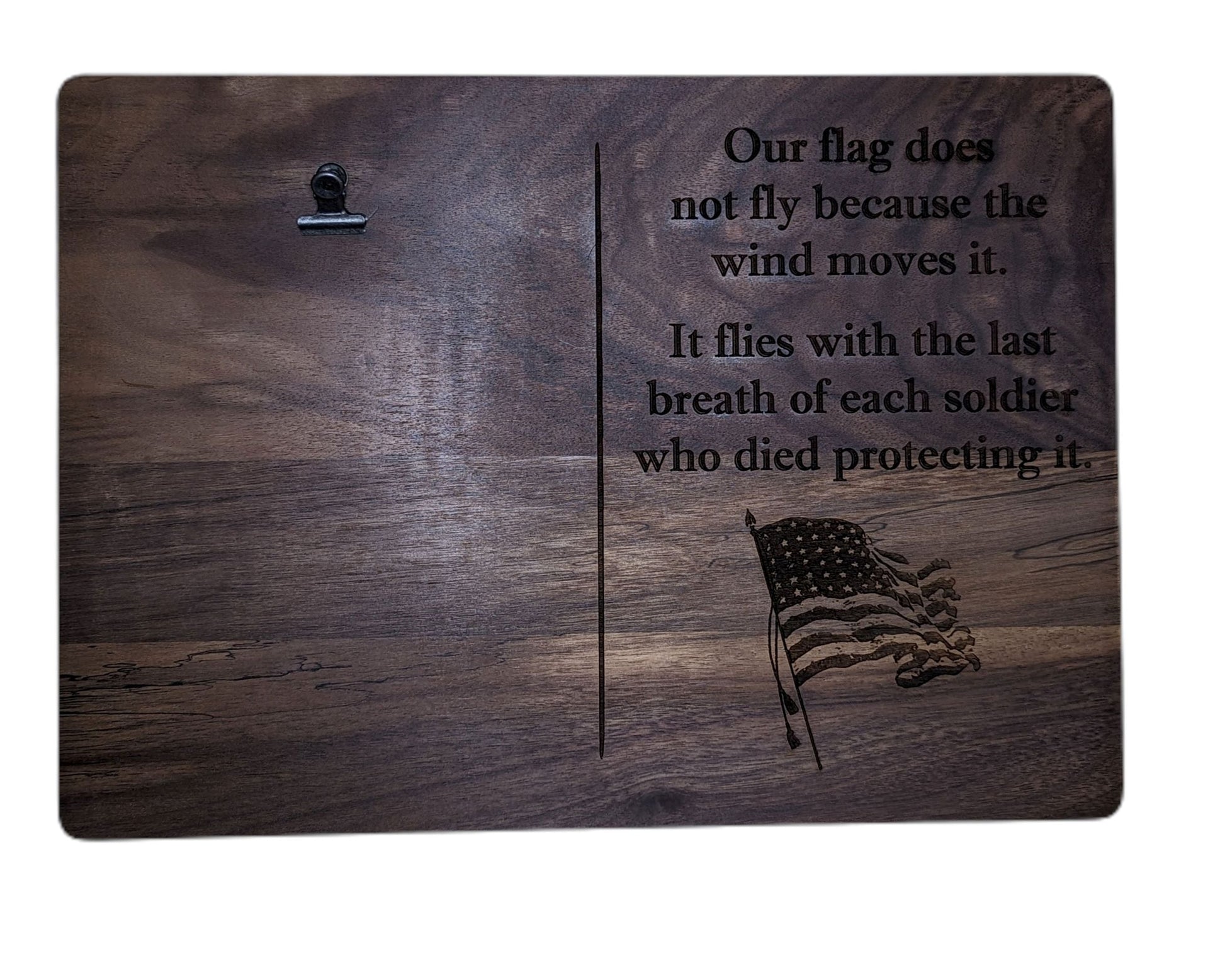 Black Walnut Memorial Plaque - Beacon Laser Creations LLC