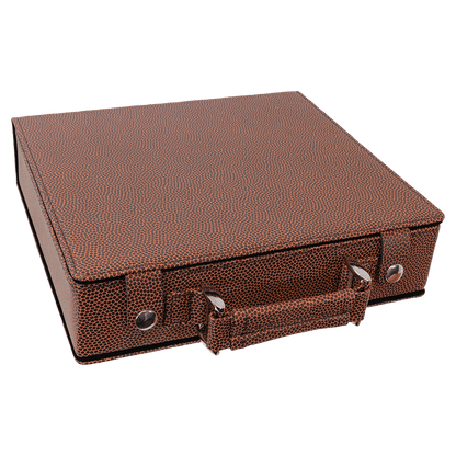 Brown leather poker set on a transparent background