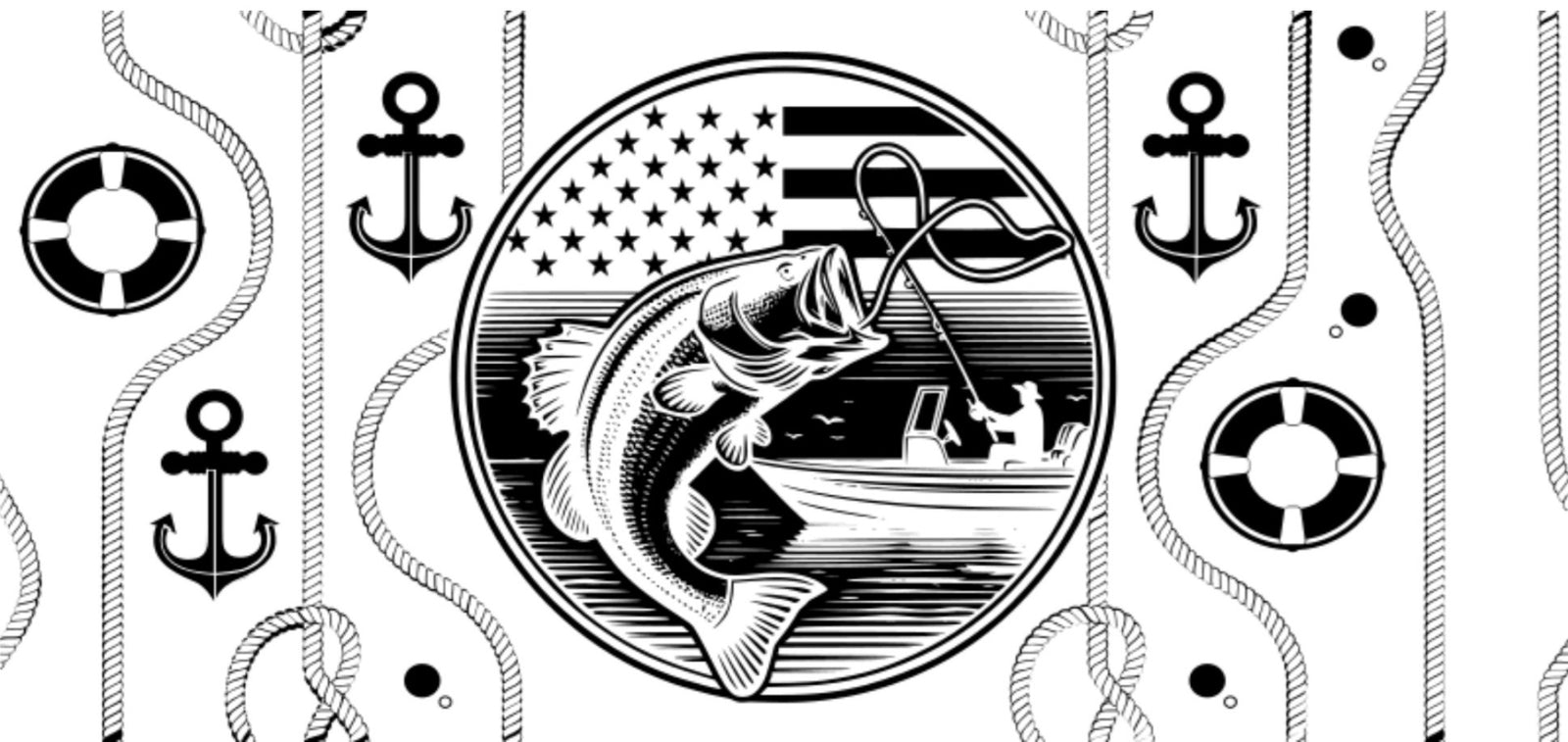 Patriotic Bass Fishing