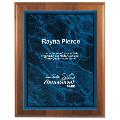 Step-Edge Genuine Walnut Plaque with Marble Acrylic Plate Smalltown Connetchin