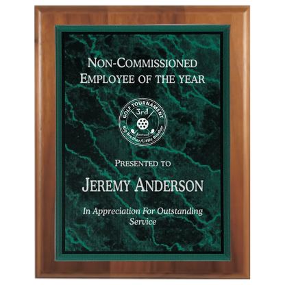 Step-Edge Genuine Walnut Plaque with Marble Acrylic Plate Smalltown Connetchin