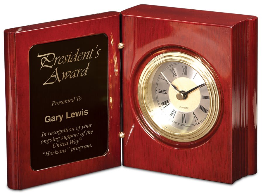 Rosewood Piano Finish Desk Clock