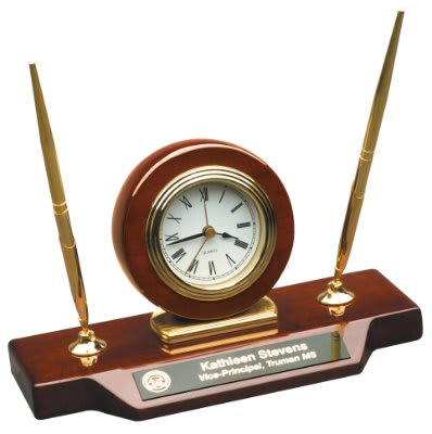 Rosewood Piano Finish Desk Clock