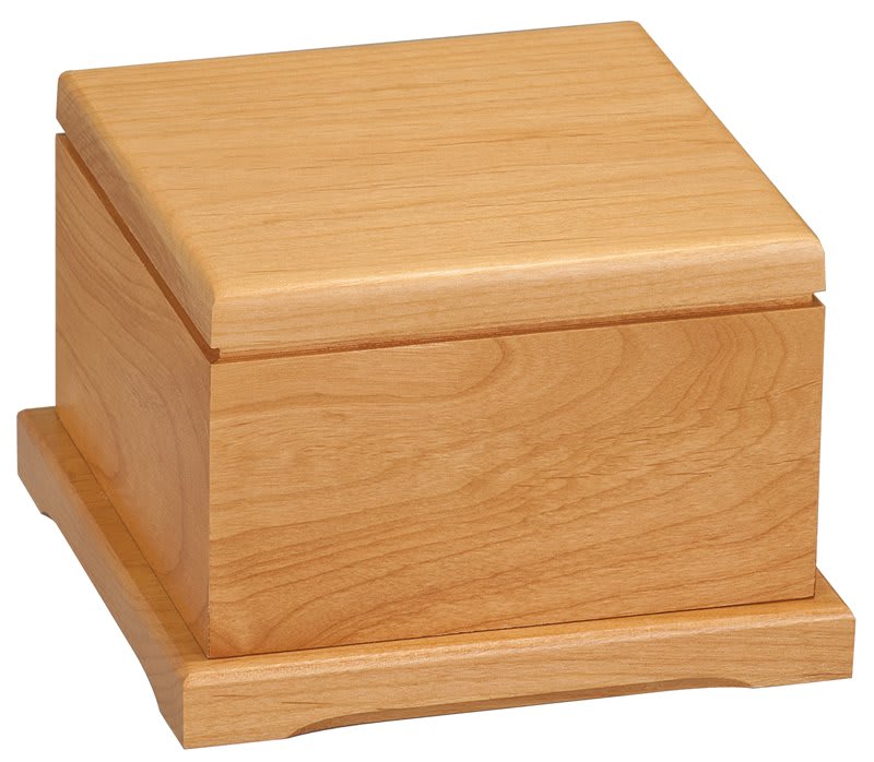 Custom Etched Red Alder Pet Urn
