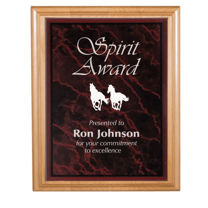 All American Red Alder Personalized Plaque with (Optional) Marble Acrylic Plate - Smalltown Connetchin