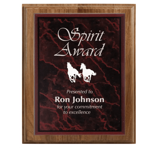 All American Walnut Step - Edge Award Plaque with (Optional) Marble Acrylic Plate - Smalltown Connetchin