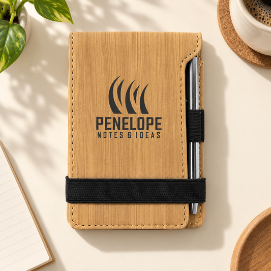 Personalized Leatherette Mini Notepad with Pen