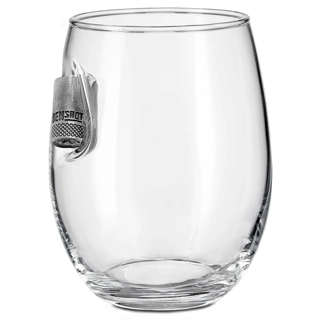 BenShot 10mm Socket 15 oz Wine Glass with embedded solid metal socket