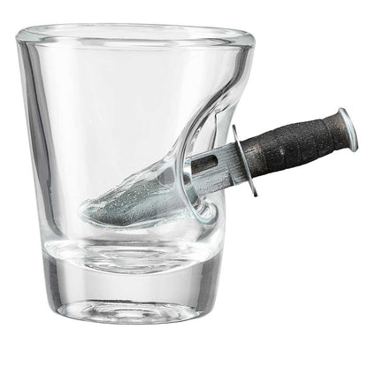 Glassware with Combat Knife Embedment
