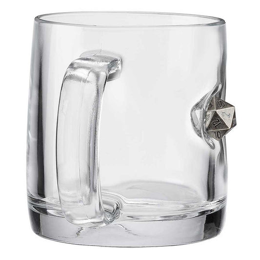 BenShot D20 Dice 13 oz Coffee Mug with an embedded solid metal D20 die