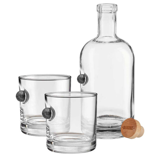 BenShot Musket Ball 750 mL Decanter & Two Rocks Glass Gift Set