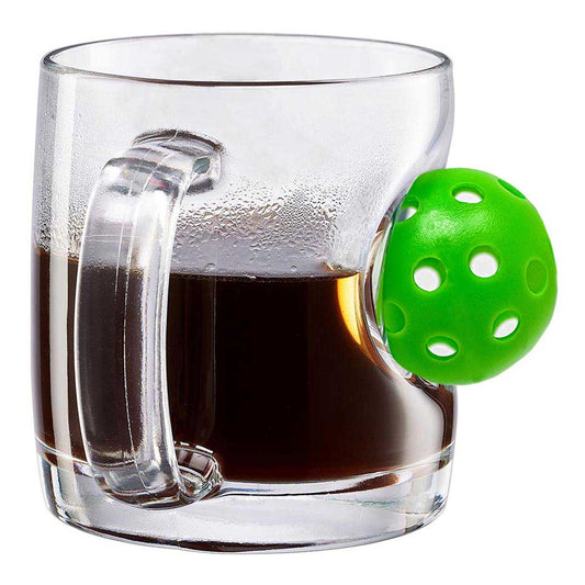 BenShot Pickleball 13 oz Coffee Mug with embedded miniature pickleball