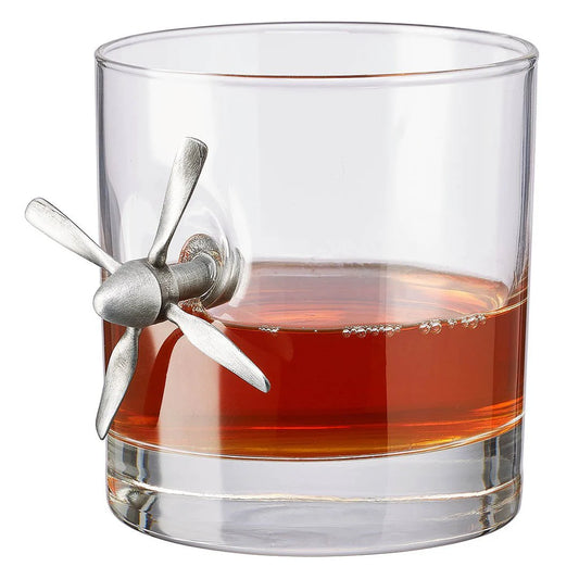 BenShot Aircraft Propeller 11 oz Rocks Glass