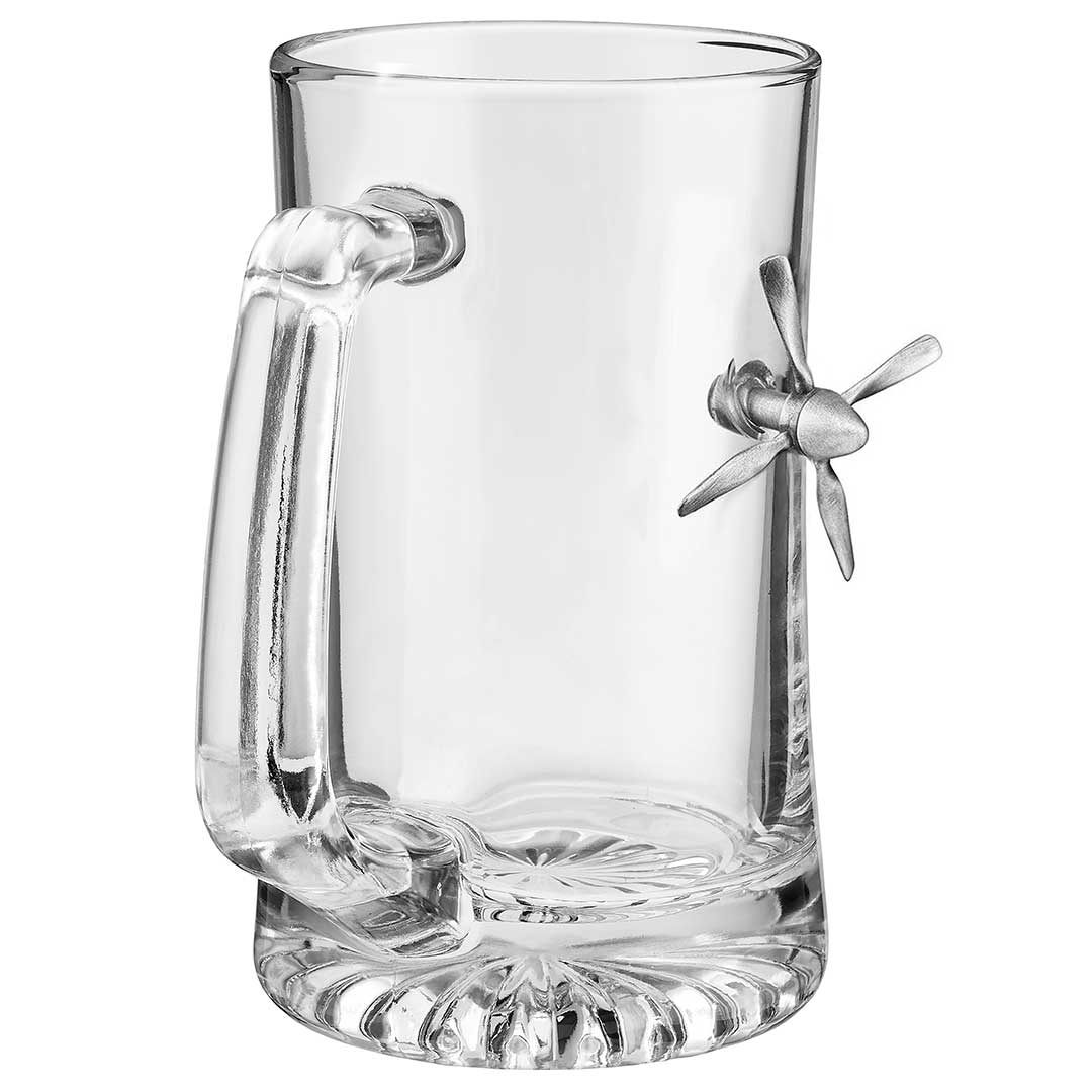 Glassware with Metal Aircraft Propeller Embedment