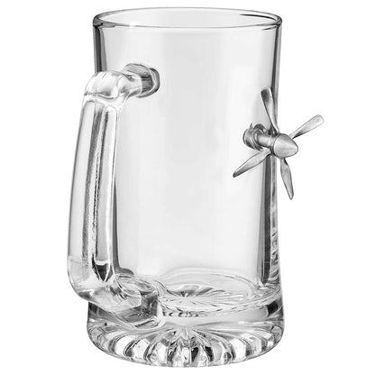 Glassware with Metal Aircraft Propeller Embedment
