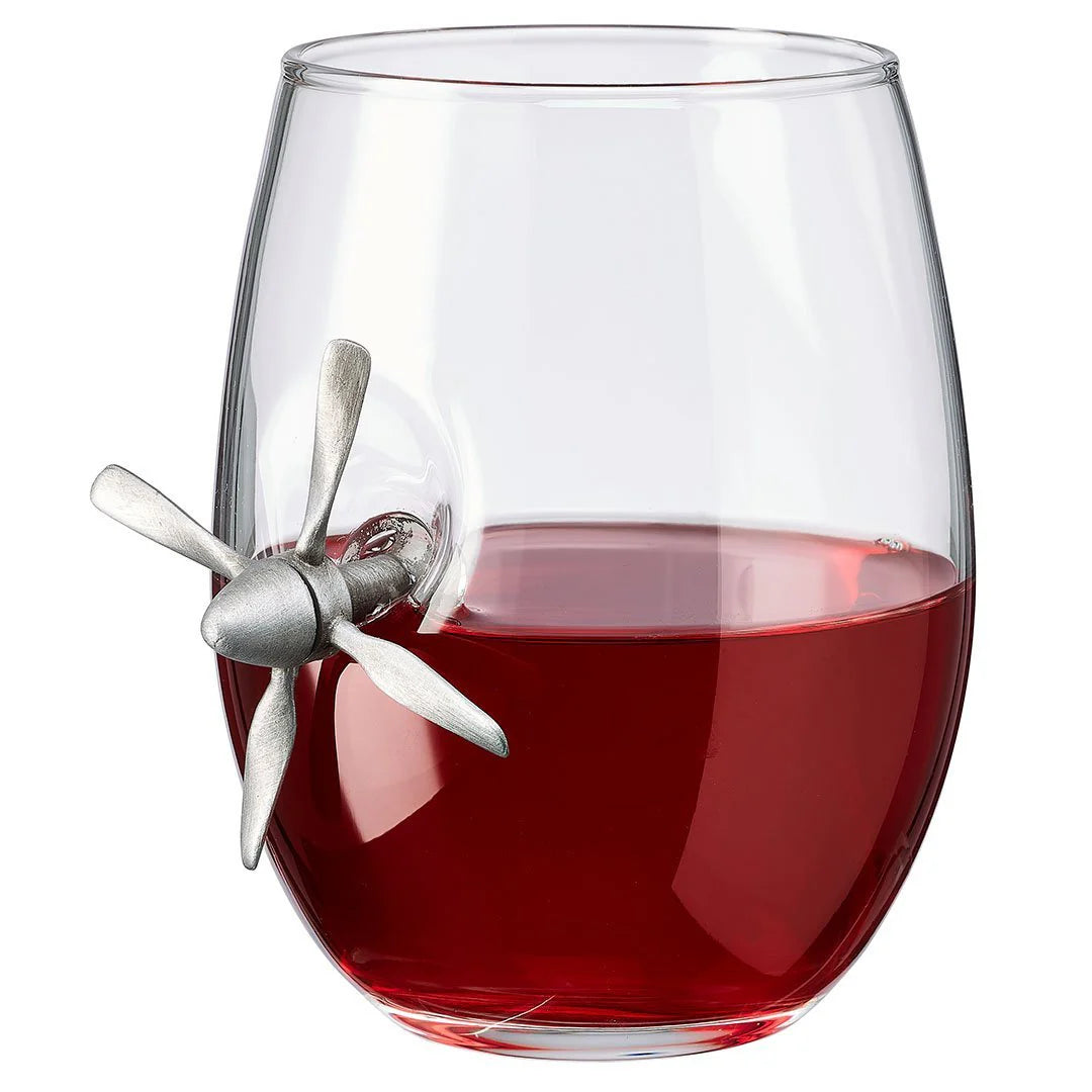 BenShot Aircraft Propeller 15 oz Wine Glass