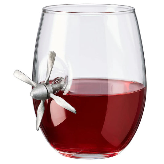 BenShot Aircraft Propeller 15 oz Wine Glass
