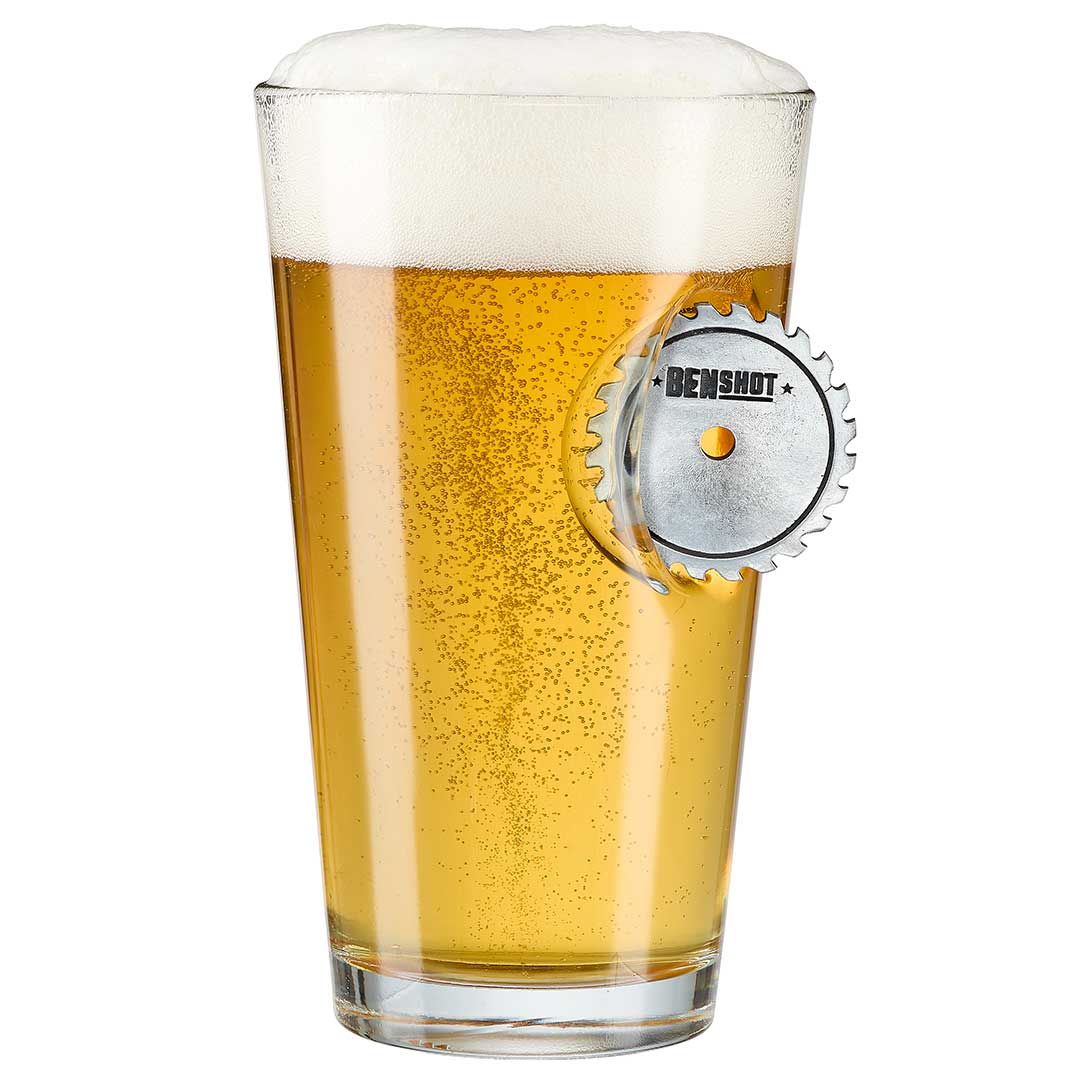 BenShot Saw Blade 16 oz Pint Glass