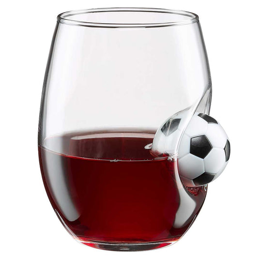 BenShot Soccer Ball 15 oz Wine Glass